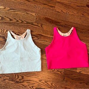 Old Navy, Bright Pink and Light Green Crop Tops